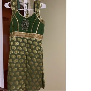 Green Indian stonework suit/dress